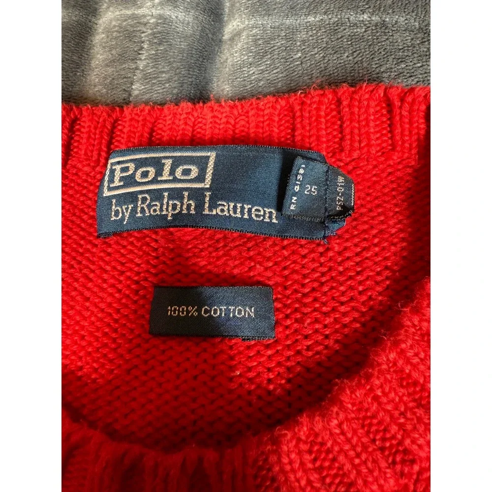 Polo Ralph Lauren Mens XL Red Cotton‎ Knit Sweater Pullover Classic Fit